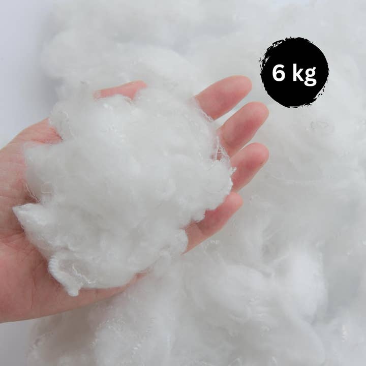 Luxus Wohnkultur – Großhandel Bastelzubehör – Hohlfaser 6 kg, Füllwatte- Sackhohlfaser, 100% Frischfasermaterial Öko-Tex Standard