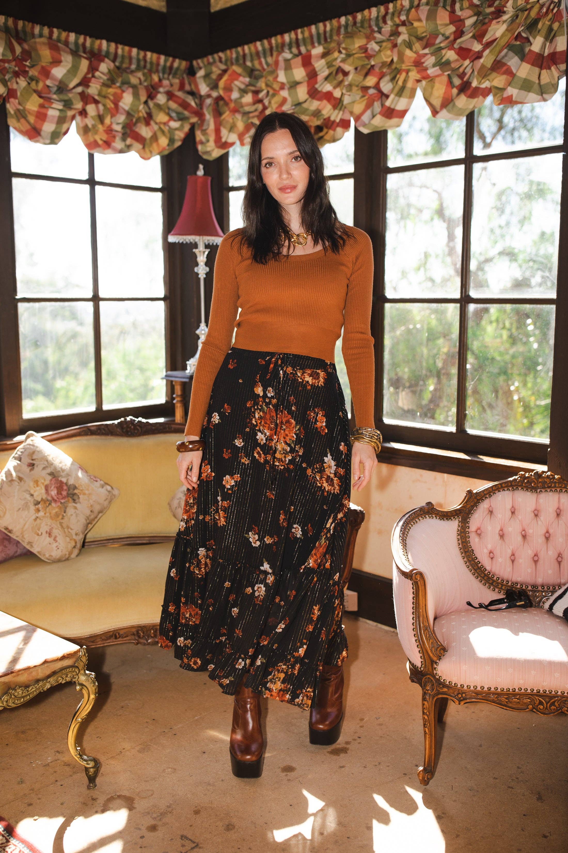 Jennafer Grace – wholesale Skirt – Women’s – Lynx Flora Maxi Skirt10