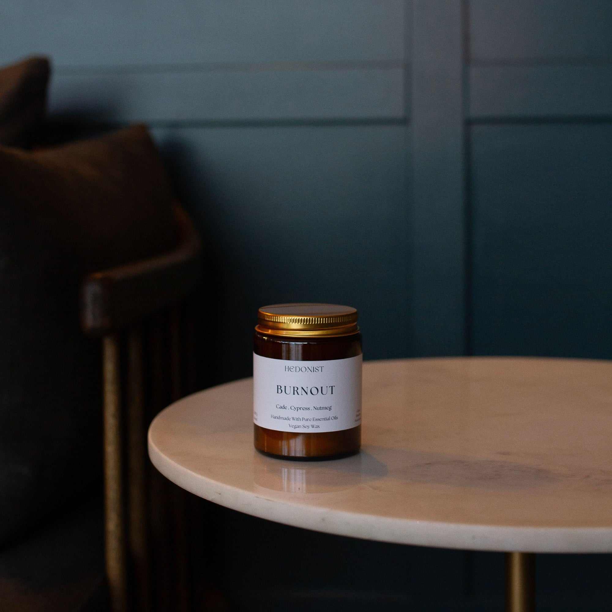 Hedonist Self Care – wholesale Jar/filled candle – Burn Out Candle - Ashes, Cedar & Amber0