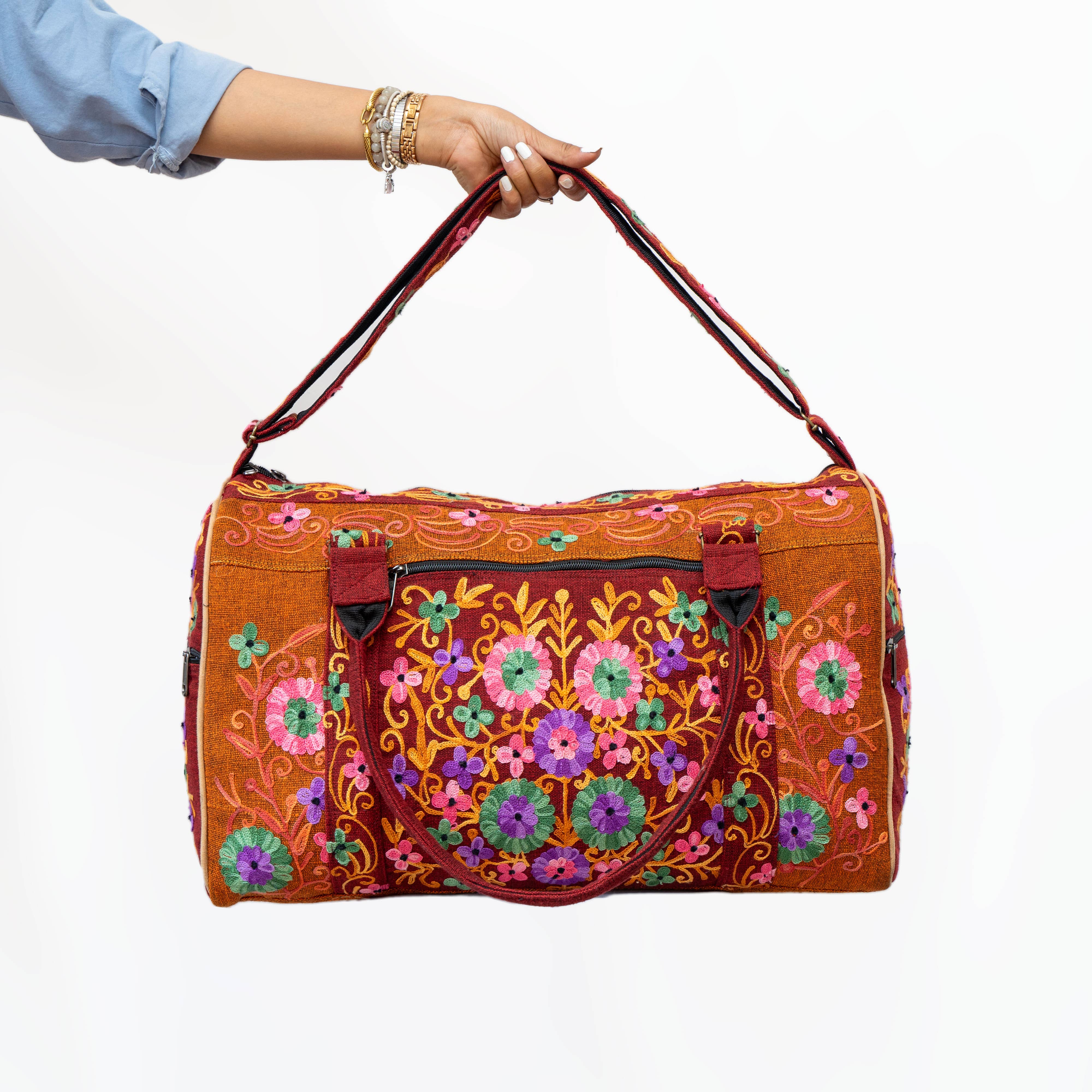 Local Women’s Handicrafts - Wholesale Weekender Bag - Women's - Embroidery Cotton Travel Bag12