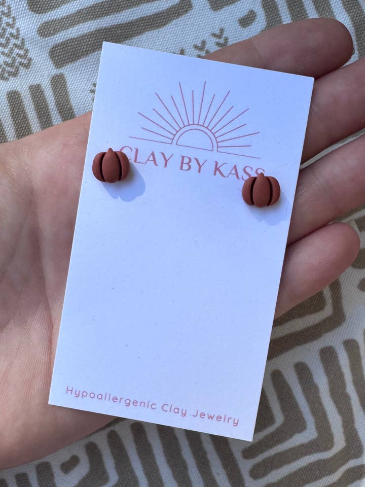 Mini Pumpkin Studs for wholesale by Clay By Kass