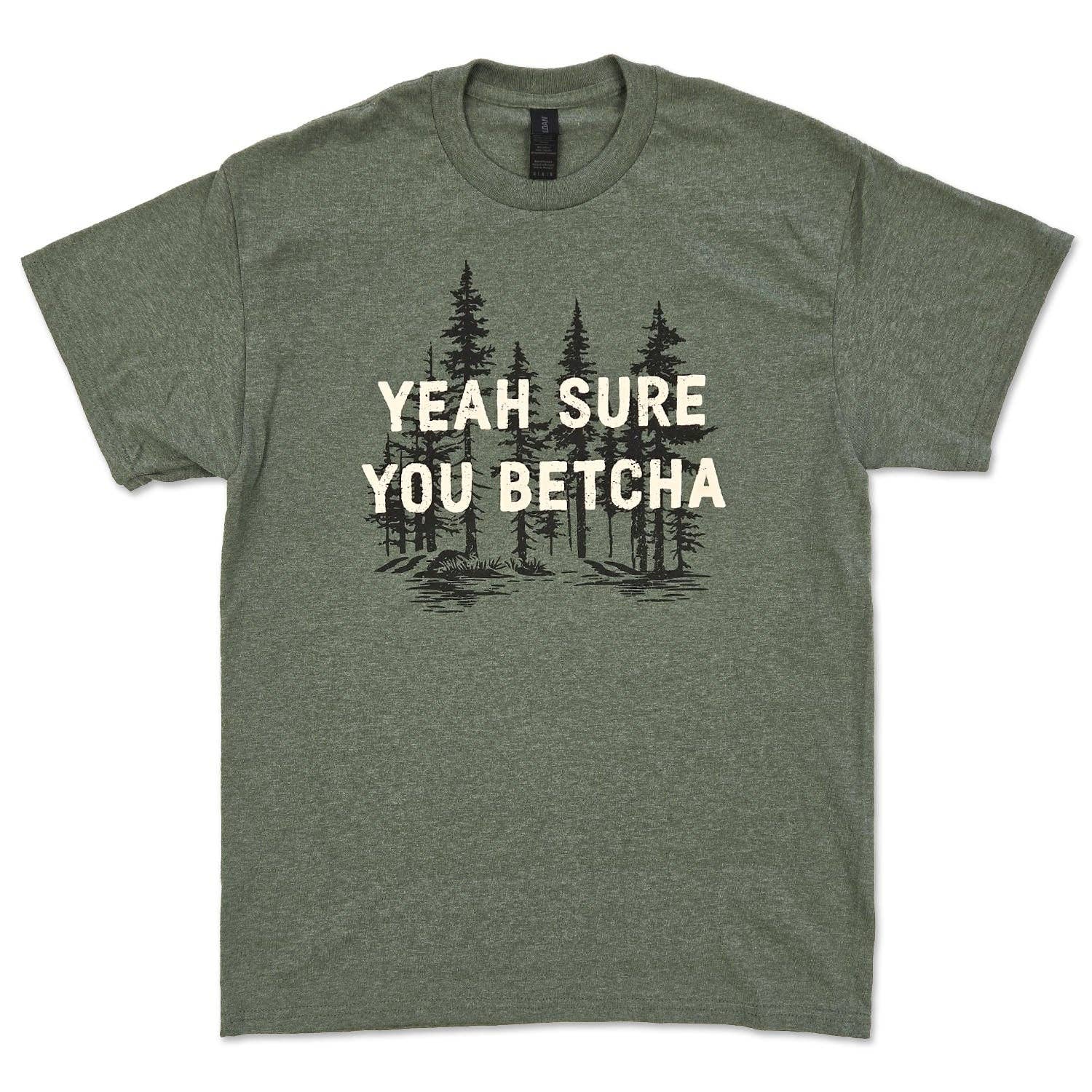 Heather Military Green Yeah Sure Tee for wholesale on Faire0