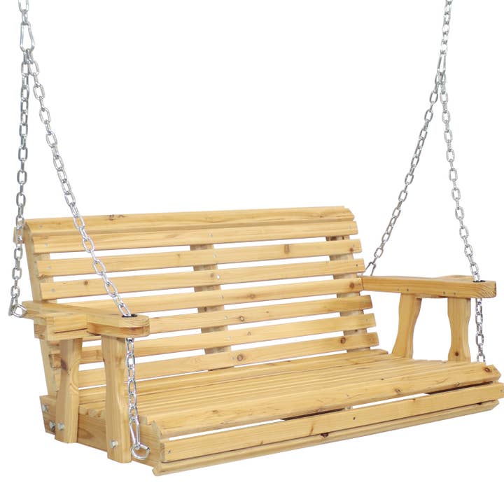 Sunnydaze Decor - Wholesale Porch Swing - 2-Person Wooden Porch Swing with Armrests/Chains1