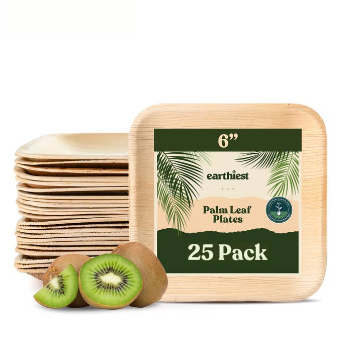 Earthiest – wholesale Disposable plate – Palm Leaf Plates 6 Inch. Square Bamboo Disposable Plates