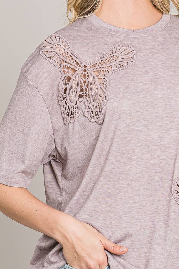 Cerule - Vendita all'ingrosso Top in maglia - Donna - Top in maglia oversize con ricamo a farfalla12