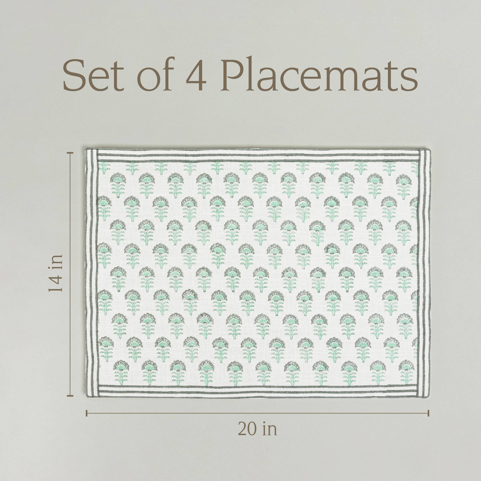 over&back - Wholesale Placemat - Artisan Hand-Blocked Placemats – 100% Cotton – Set of 422