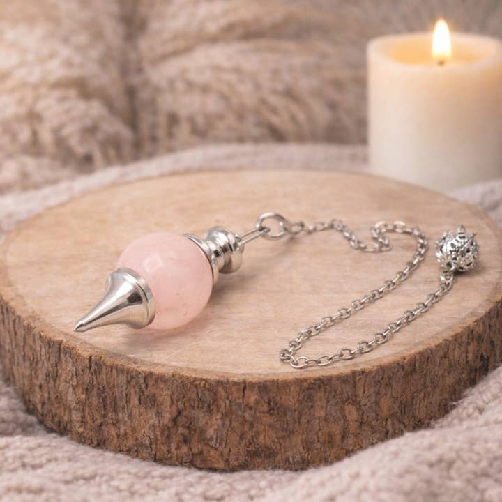 Péndulo Adivinatorio Cuarzo Rosa para venta al por mayor de L'Atelier d'Eva