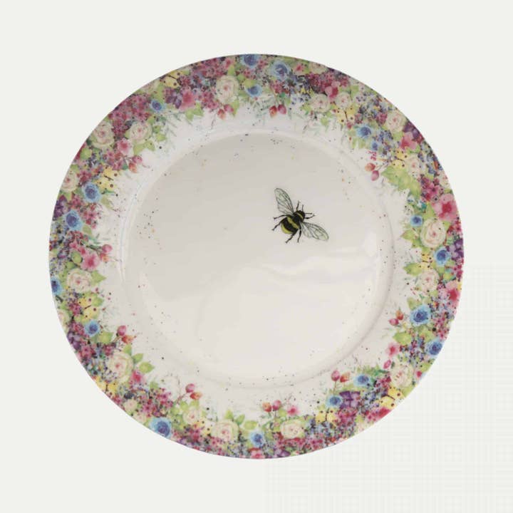Vild sommar och surrande bi - 10' middagstallrik för wholesale av Cheney Penrose Designs