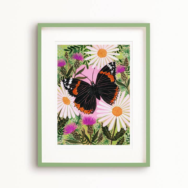 **NEW!** Red Admiral Butterfly Painting Art Print for wholesale by Bonbi Forest