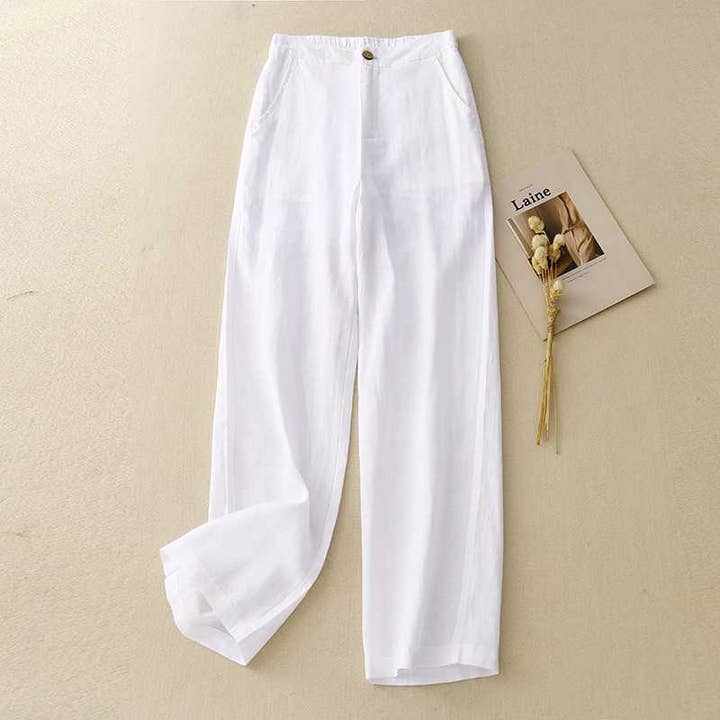 Whisper Mint - Wholesale Pants - Women's - trousers fashionable loose cotton linen pants