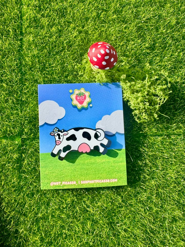 Honey Moo Moo Enamel Pin for wholesale by Not Picasso