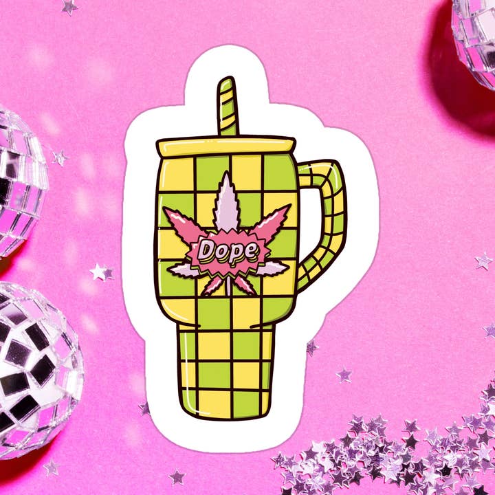 Autocollant en vinyle imperméable drôle de feuille de Mary Jane 420 Llama pour la vente par Stickers+ X Ashley Bexar