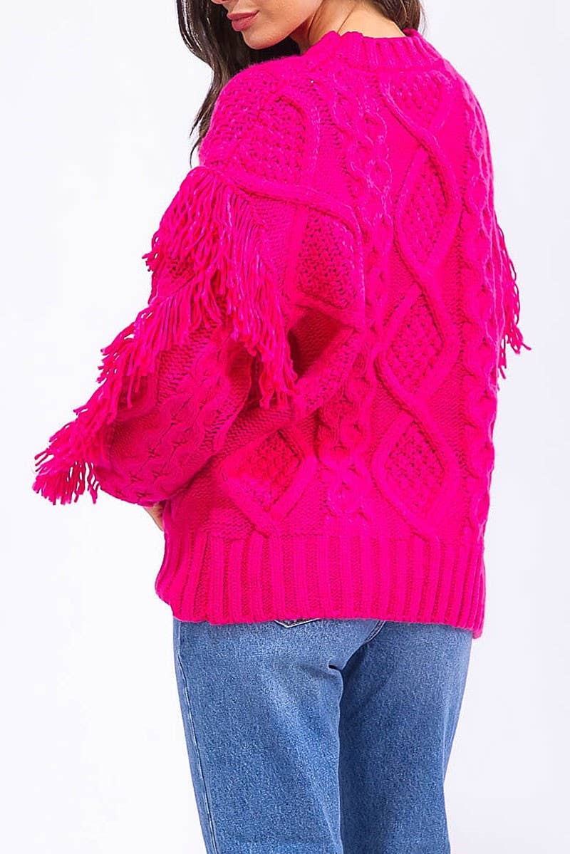 ROUSSEAU - Wholesale Pullover-trui - Dames - TRUI MET LANGE MOUWEN EN FRANJESDETAILS2