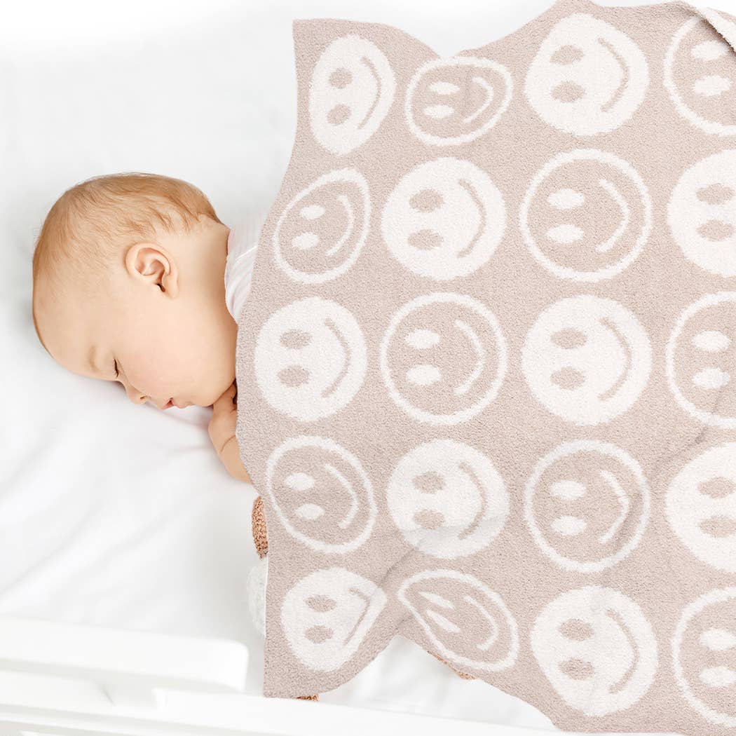 Fashion City – Engroshandel Sengetæppe - Børn og baby – Gentagne Happy Face Pattern Kids Throw Blanket24