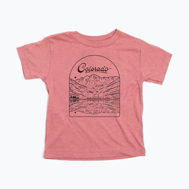 Kids Maroon Bells Tee-Muave for wholesale by Moore Collection