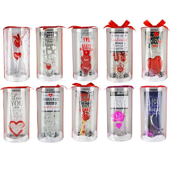 Valentine's Day Love Glass Keepsake Assortment- 10/Pack for wholesale by Novelty Closeout