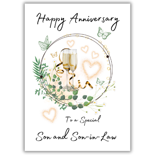 Bare Cards – wholesale Anniversary card – Son and Son-in-Law Champagne Anniversary Card1