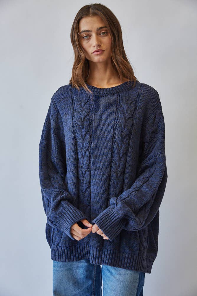 Creamon - Wholesale Knit Sweater - Women's - NSW3211-NAVY10