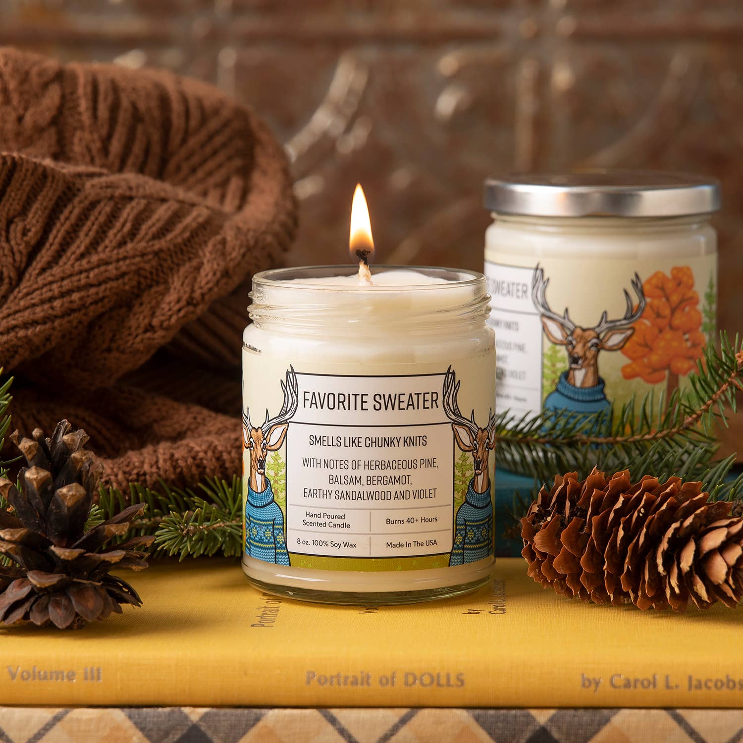 Two Little Fruits - Wholesale Jar/Filled Candle - Pine Forest Soy Candle – Balsam Sandalwood 8oz4