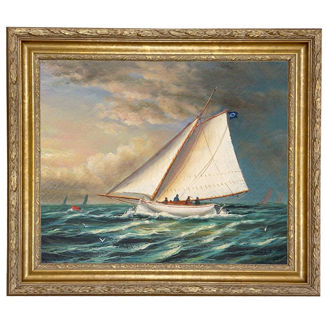 Madison Bay Co. - Historical Home Decor Reproductions - Wholesale Schilderen/Tekenen - Racing Boot Vintage Schilderij Afdruk op Canvas17