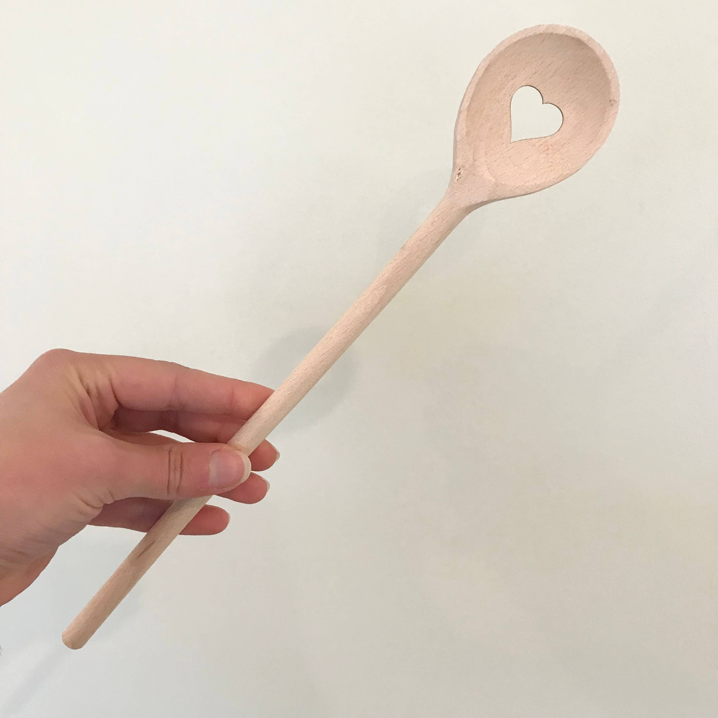 Square Love - Wholesale Kitchen Spoon - Wooden Heart Spoon2