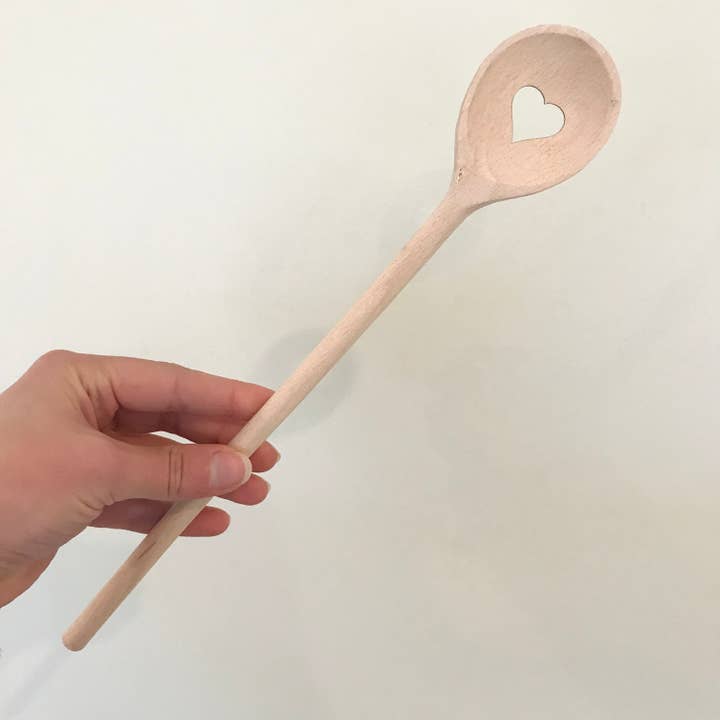 Square Love - Wholesale Kitchen Spoon - Wooden Heart Spoon2