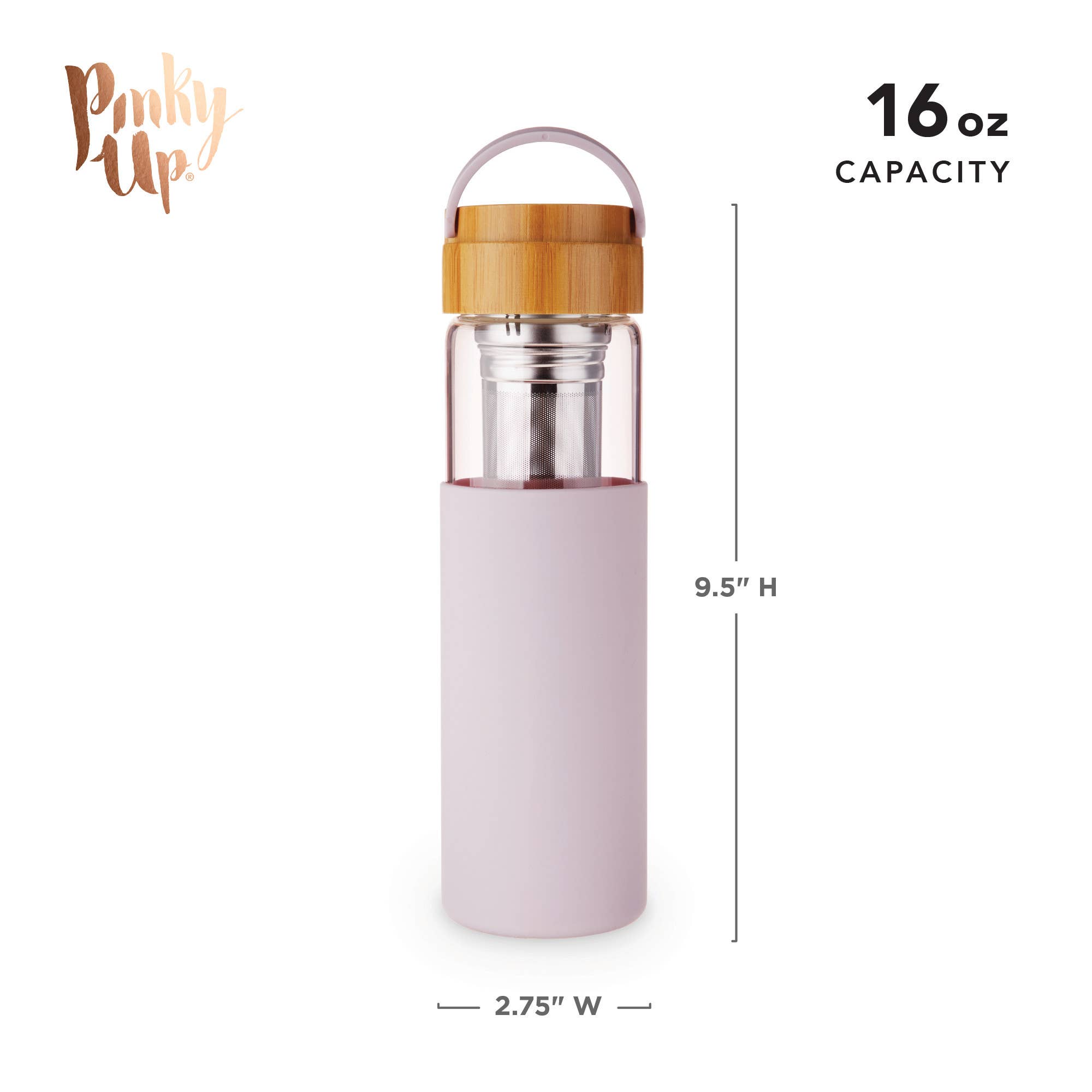 Pinky Up - Wholesale Insulated Mug/Tumbler - Dana™ Glass Travel Mug Infuser and Silicone Sleeve Lavender6