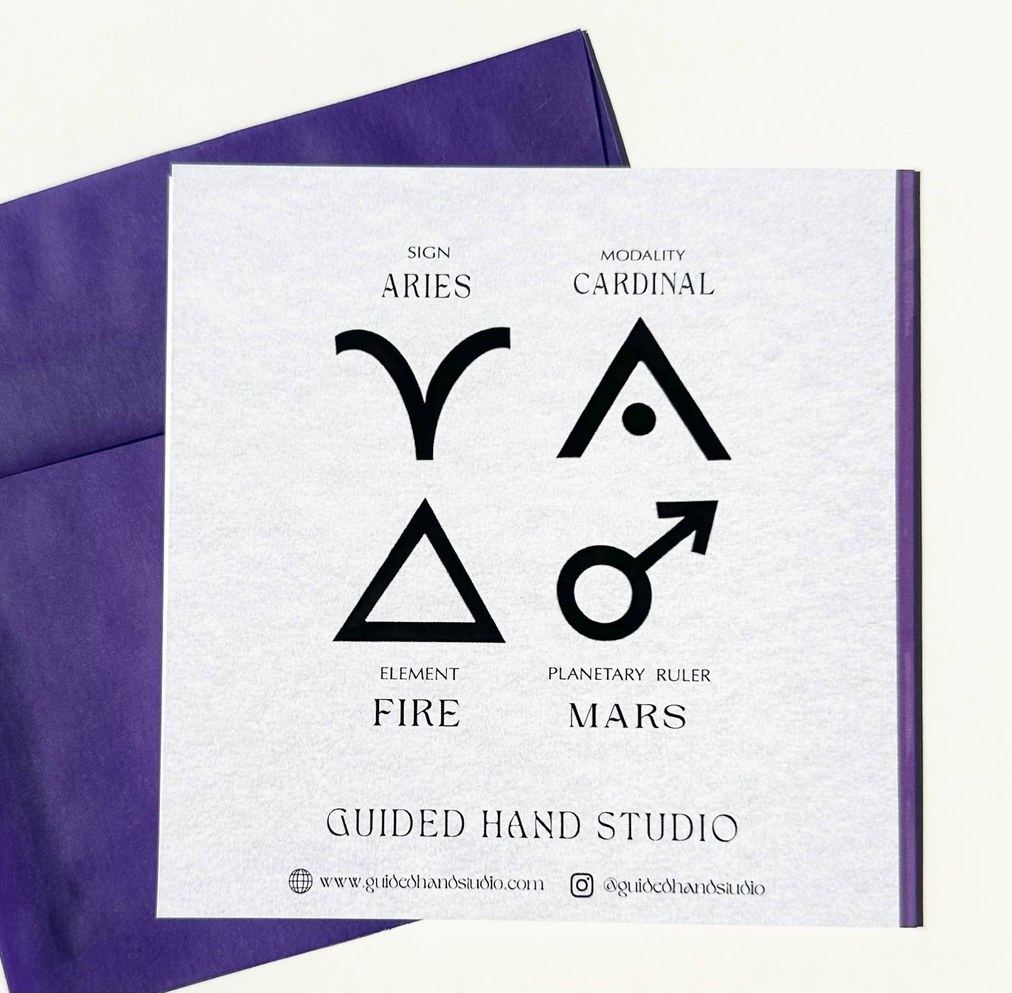 Guided Hand Studio - Wholesale Birthday Card - Foil Zodiac Birthday Card- Aries1