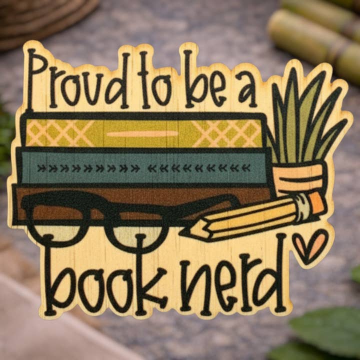 Fier d'être un nerd du livre pour la vente par Bamboo Wood Stickers