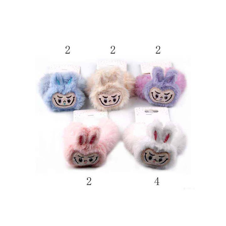 Sensibling Corp. - Wholesale Scrunchie - Women's - 12PCS - Labubu Plush Monster Bunny Face Hair Scrunchies1