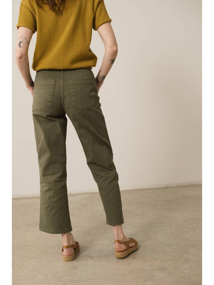 Hani Recycled Cotton Sailor Pants In Green for wholesale on Faire1