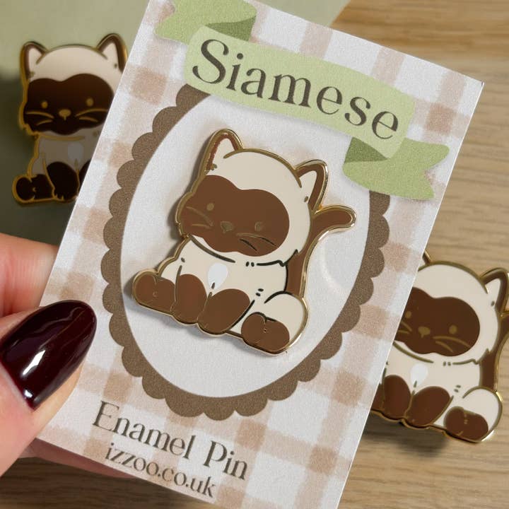 Siamese Ragdoll Cat Enamel Pin for wholesale by izzoo
