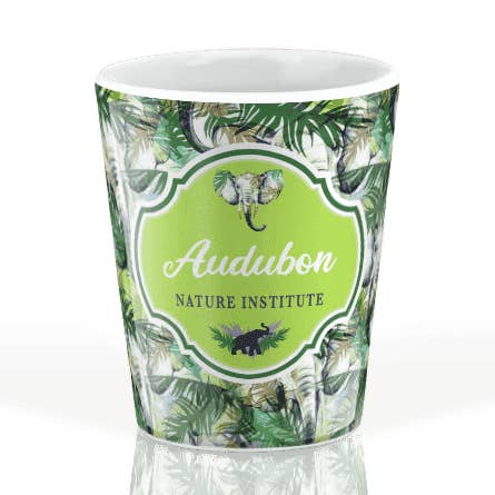 Custom Zoo Patterns On White Ceramic Shot Glass Collection for wholesale by Matrix