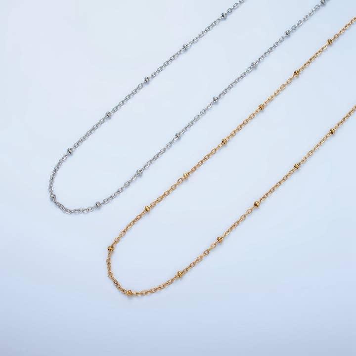 24K Guld Fylld Satellitkedja 20 Tum Halsband i Guld & Silver | WA-2610 WA-2611 för wholesale av Aim Eternal