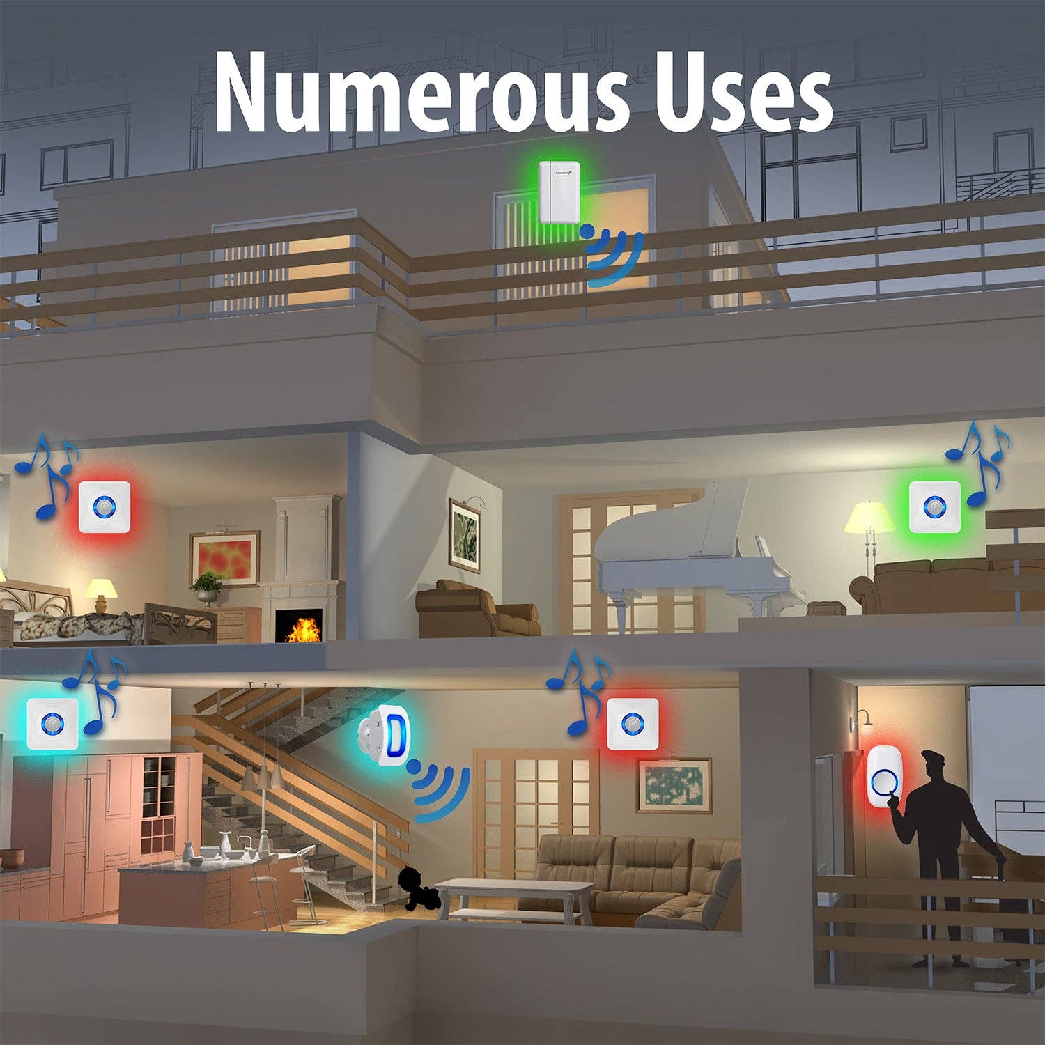 Fosmon - Wholesale Electronic toy – Child & baby - Wireless Door Chime Receiver for WaveLink System4