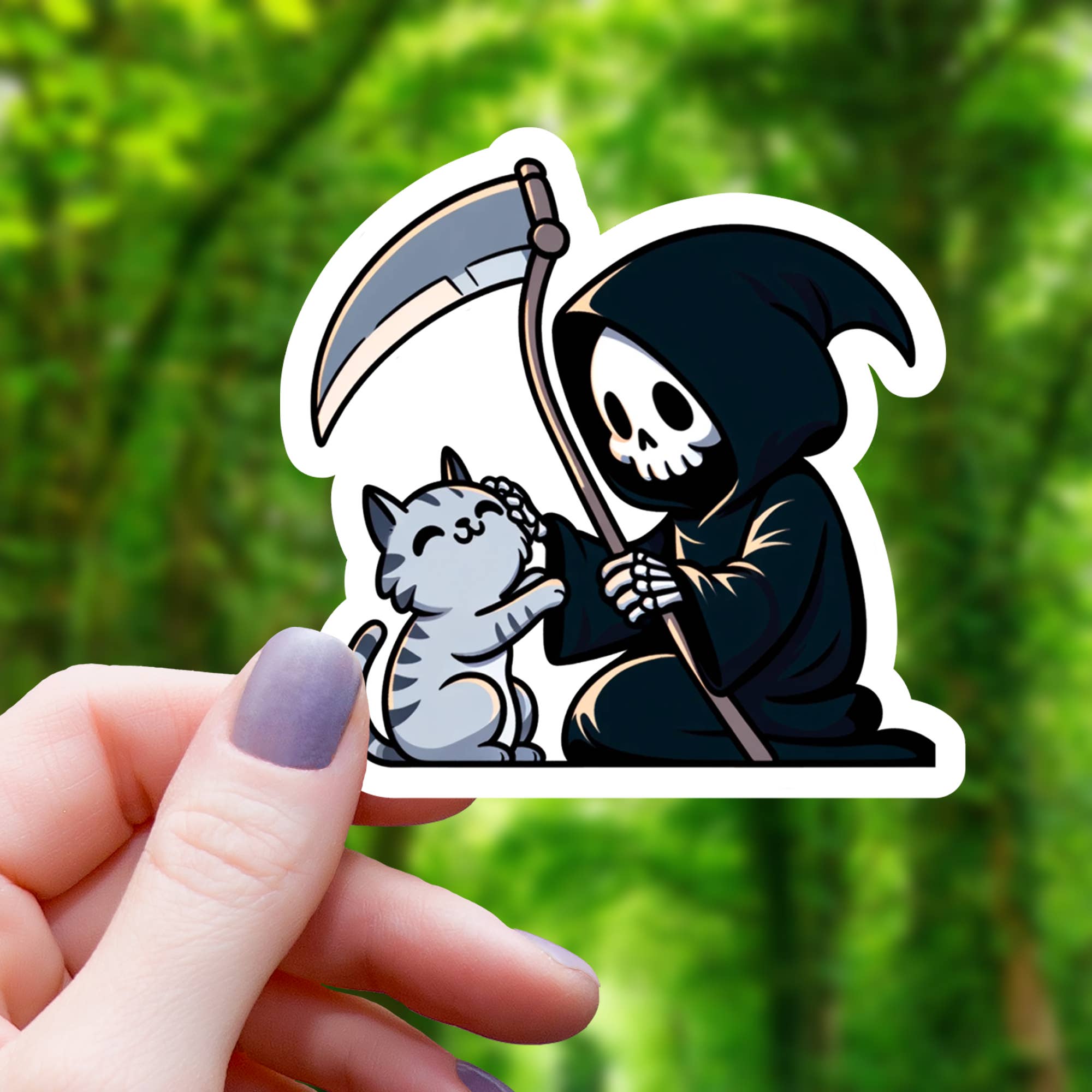 Mimic Gaming Co - Wholesale Sticker - Reaper Petting Cat Sticker - 3"