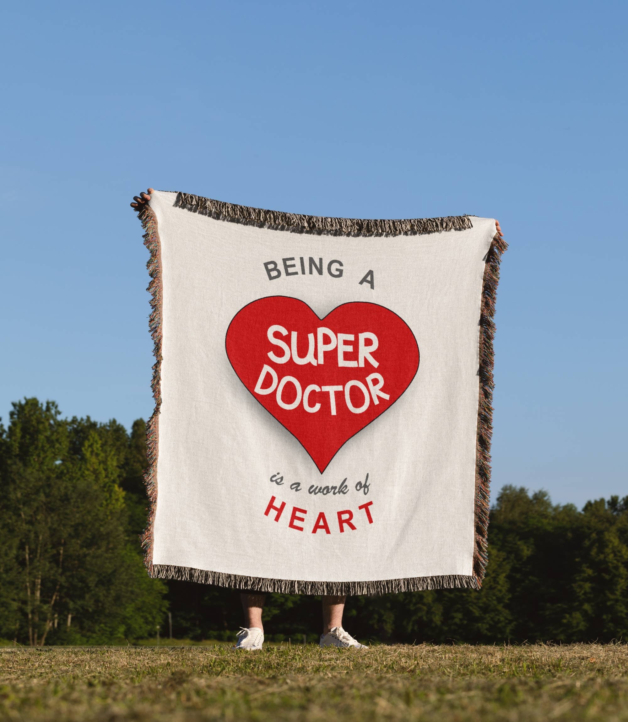 3dRose - Wholesale Throw Blanket - 3dRose, Being a Super Doctor is a work of Heart - appreciating good medical Dr, Blanket1