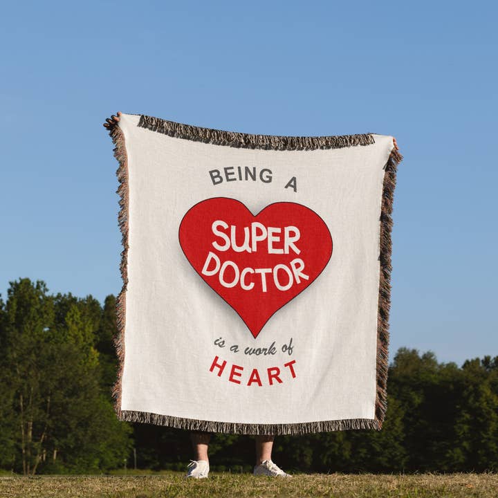 3dRose - Wholesale Throw Blanket - 3dRose, Being a Super Doctor is a work of Heart - appreciating good medical Dr, Blanket1