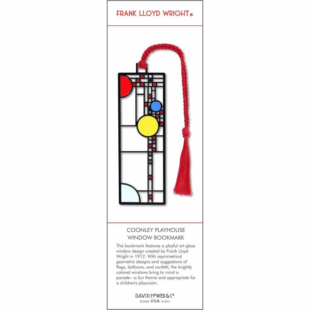 David Howell and Company - Wholesale Bookmark - Frank Lloyd Wright Coonley Playhouse Window Metal Bookmark1