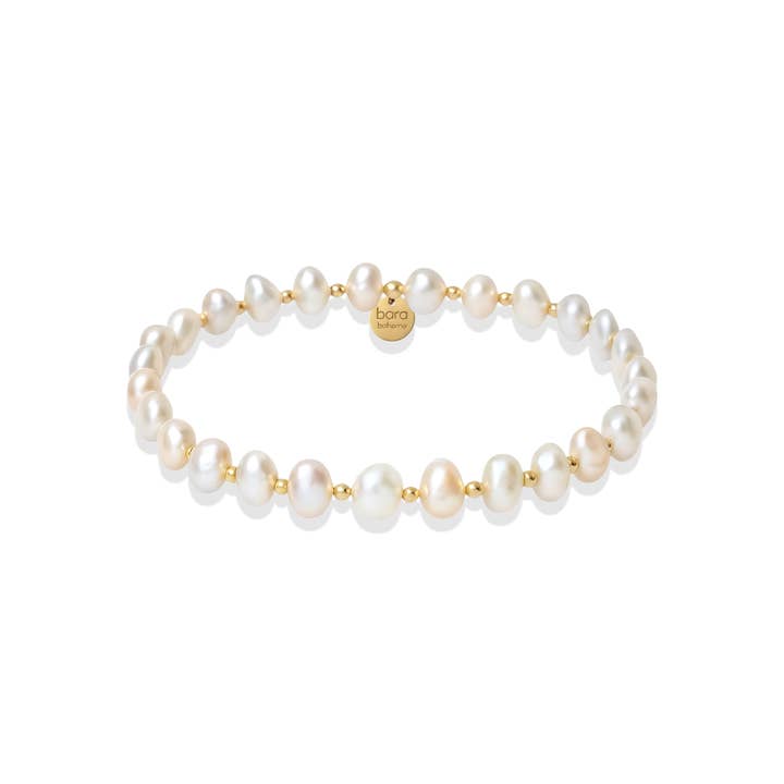 Amelia | Gold Filled Beaded Bracelet with Pearls for wholesale by bara boheme