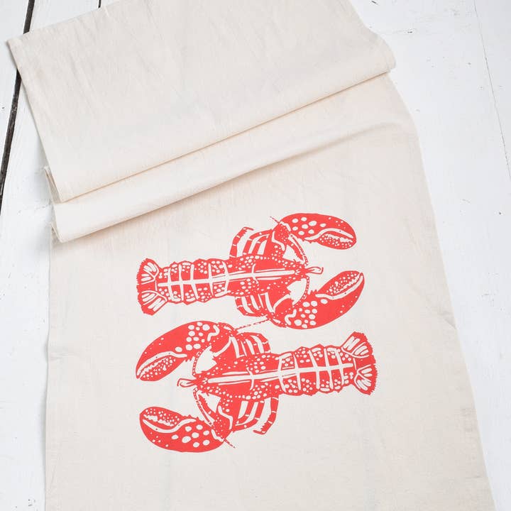 Hearth and Harrow - Wholesale Tea Towel - Double Lobster Tea Towel in Red - Nautical Gifts - Handmade1