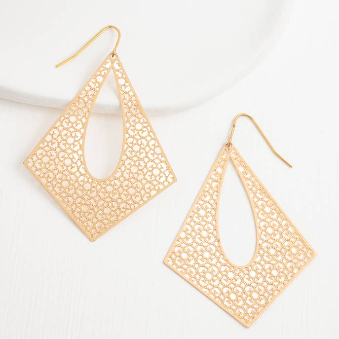 Starfish Project, Inc - Wholesale Dangle Earrings - Everly Gold Filigree Dangle Earrings
