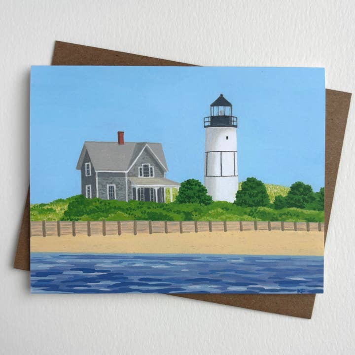 Sandy Neck Lighthouse Card for wholesale by Kelly Fuller