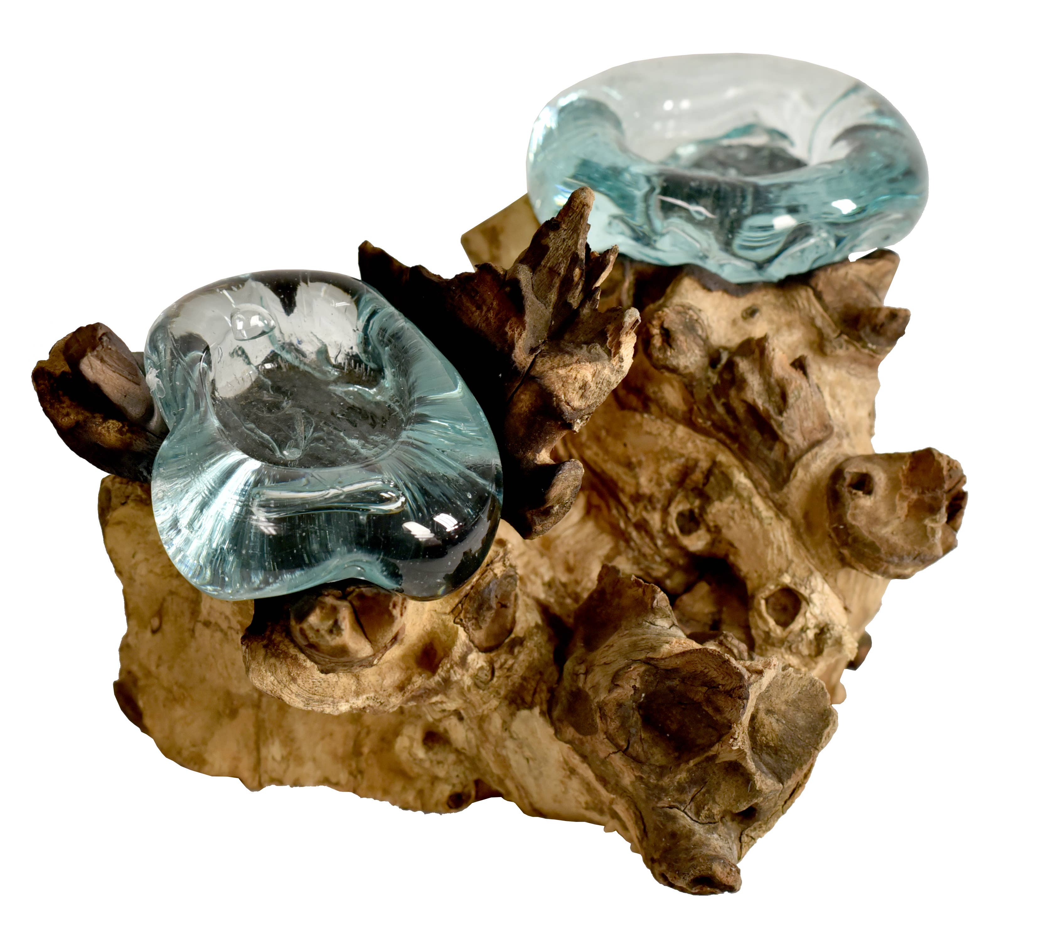 Cohasset Gifts - Wholesale Candle Holder - Double Cohasset Molten Glass Candle Holder1