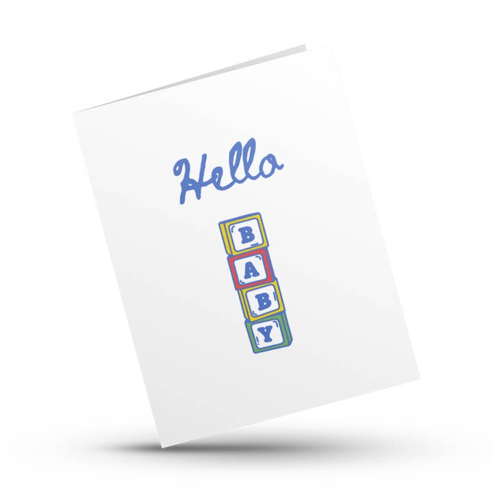 Hello Baby Greeting Card for wholesale by Hustle & Hope