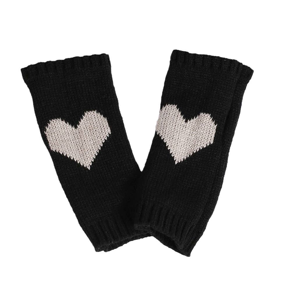 MKS America - Wholesale Gloves - Women's - Peach Heart Pattern Half-Finger Gloves3