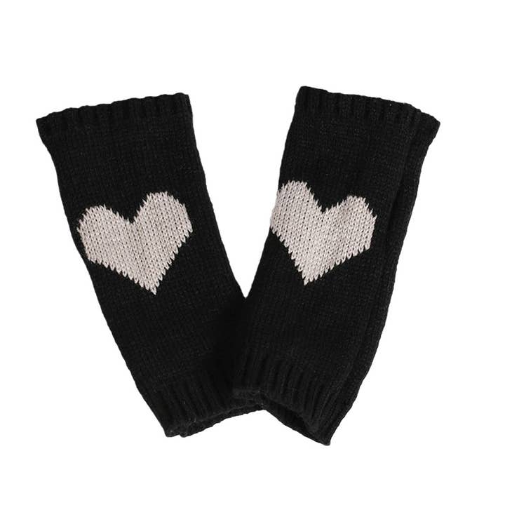 MKS America - Wholesale Gloves - Women's - Peach Heart Pattern Half-Finger Gloves3