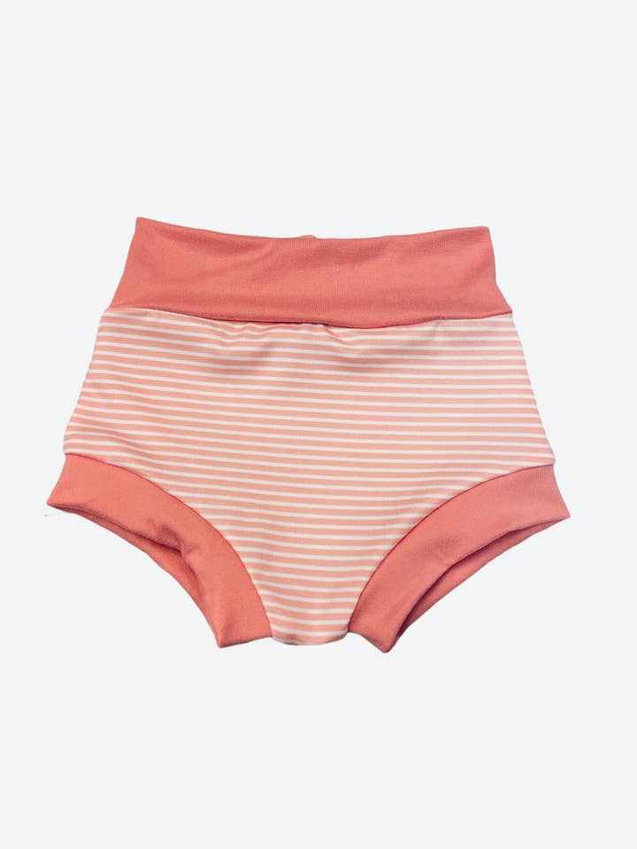 Light Peach Mini Stripe Baby+Toddler Bummies for wholesale by Jena Bug Baby