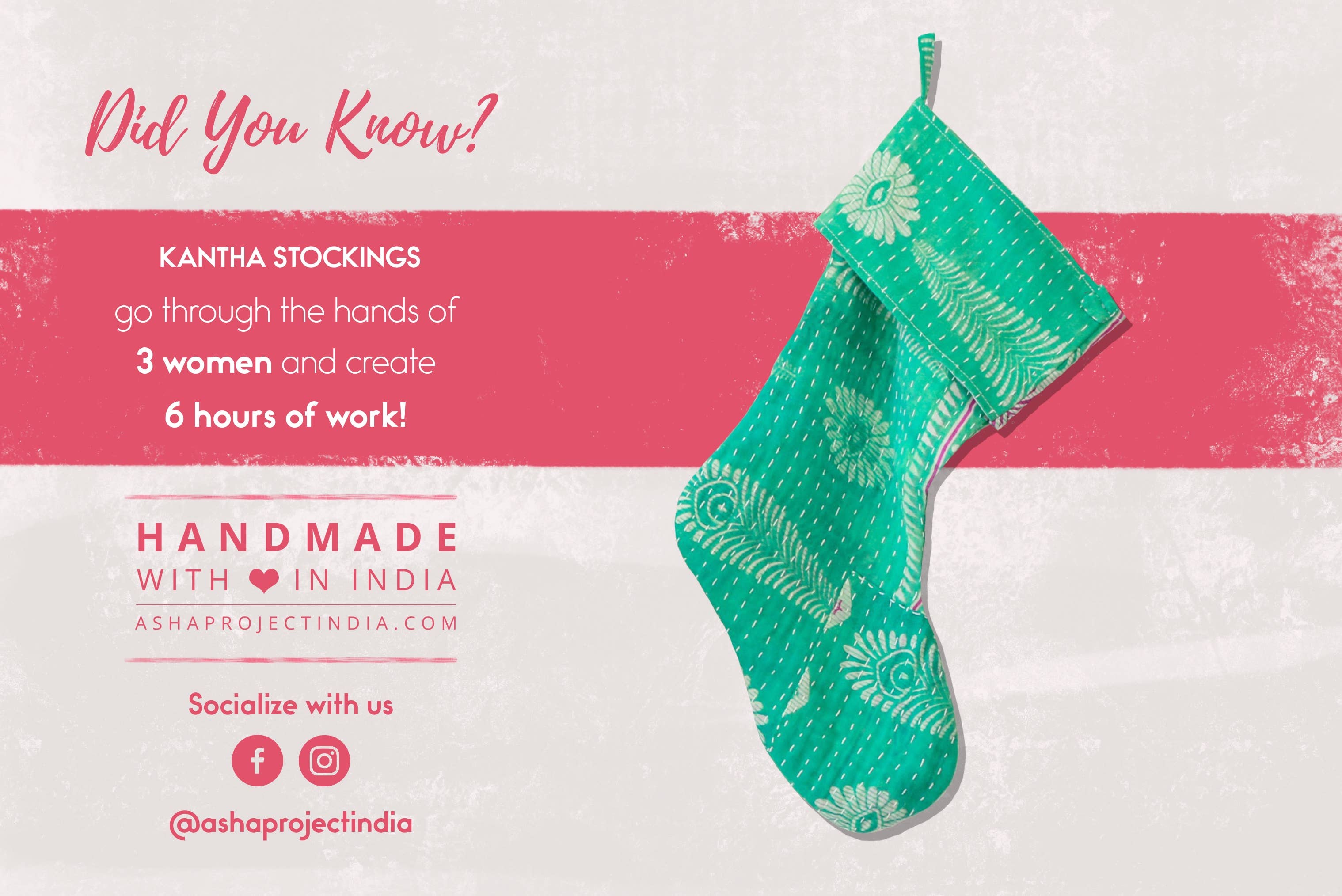 Asha Project – wholesale Holiday Stocking – Kantha Stocking4