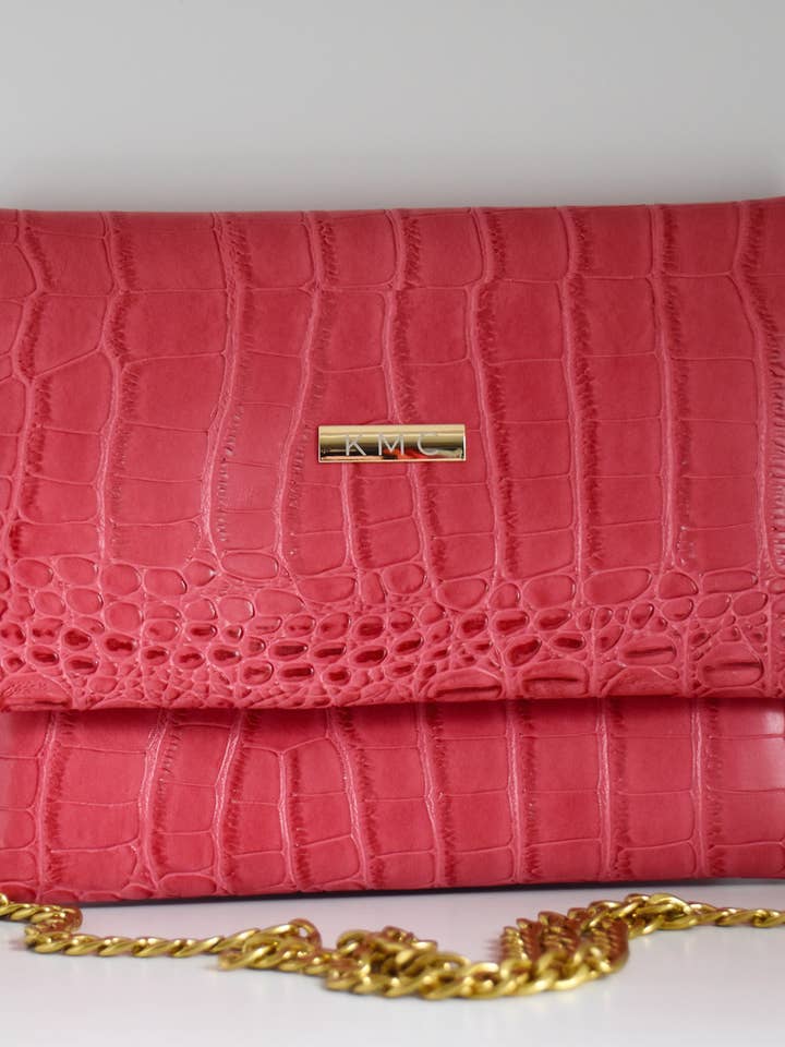 The Everything Crossbody — Poppy 'Big Crocodile' for wholesale by KMC Handbags